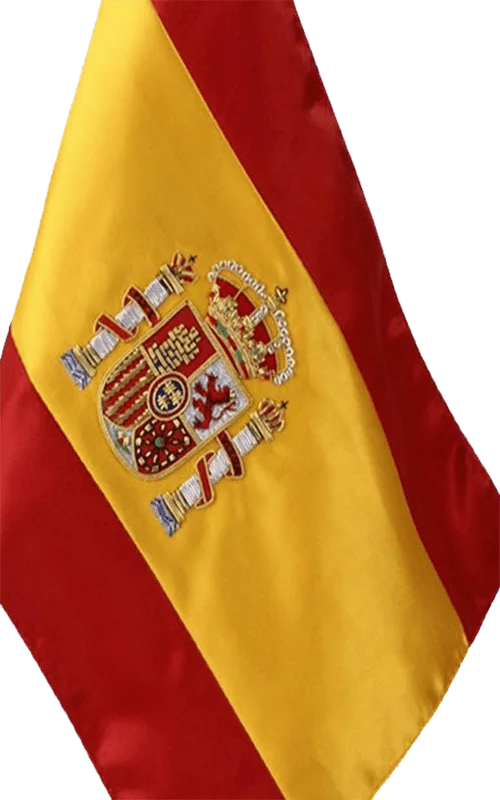 bandera de sobremesa con el escudo nacional bordado